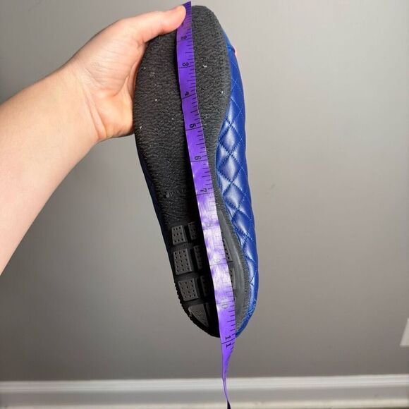 Paul Mayer COZY cap toe QUILTED LEATHER BALLET FLAT IN cobalt blue blue sole - Picture 10 of 10